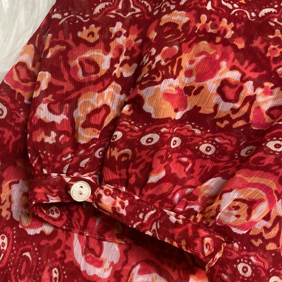 Lucky Brand Flowered, bottom tie shirt, Size Small - Picture 3 of 9